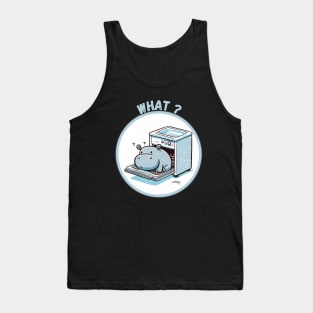 Sweet Animals: Wait, WHAT?! - Cute Hippo - A Funny Silly Retro Vintage Style Tank Top